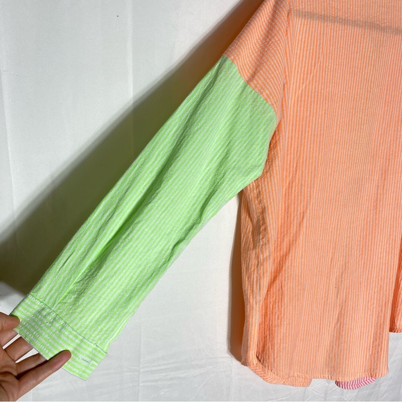 Davi & Dani Multicolour Stripe Oversized Button Up Shirt S - Picture 10 of 16